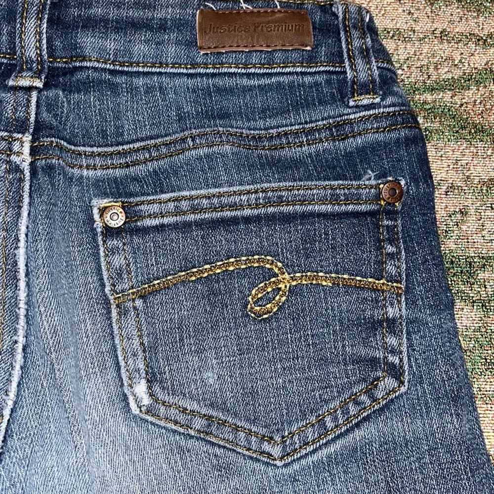Justice Girls Rolled Bottom Jean Shorts sz 10